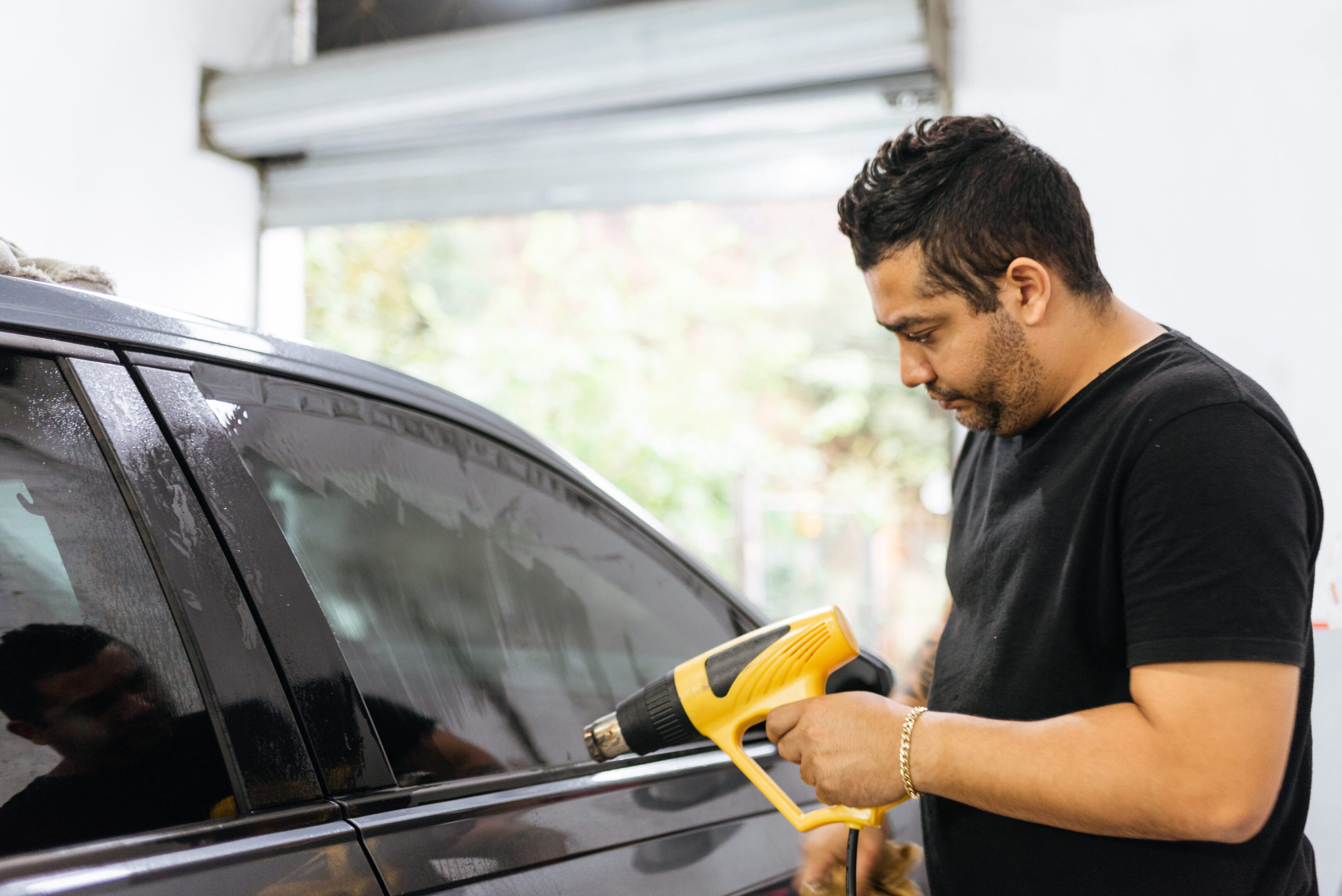 Car window tinting process