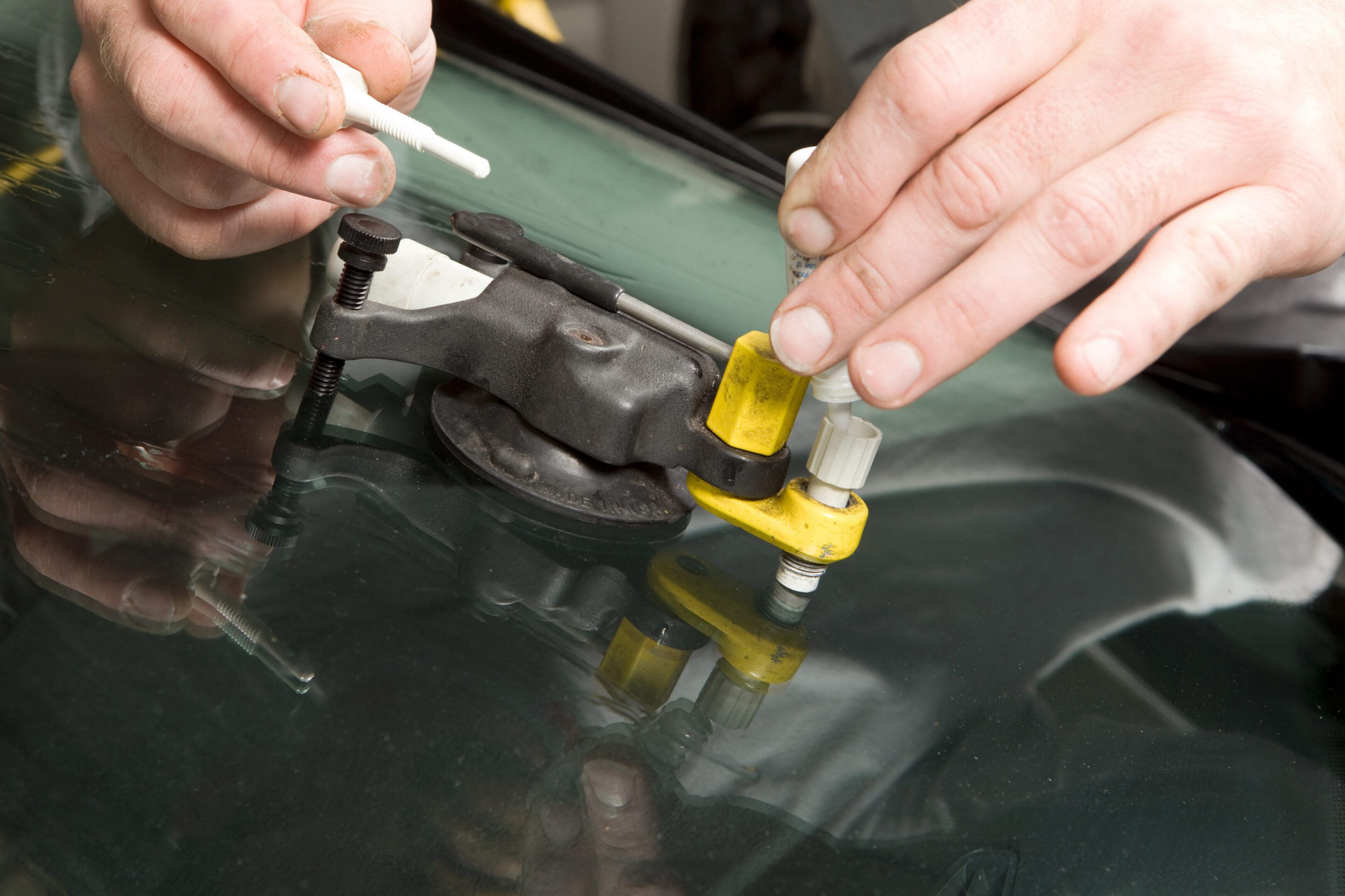 Windshield chip repair process