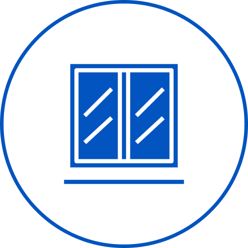 Minimalist blue window illustration