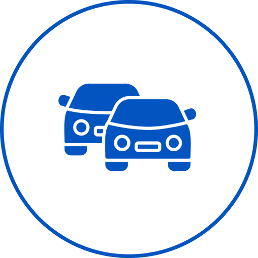 Traffic symbol depicting two cars