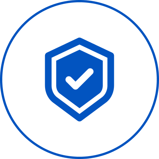 Verified protection symbol in blue