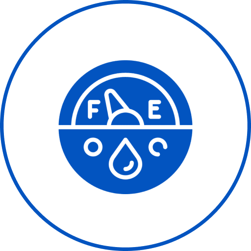 Fuel gauge icon with oil droplet