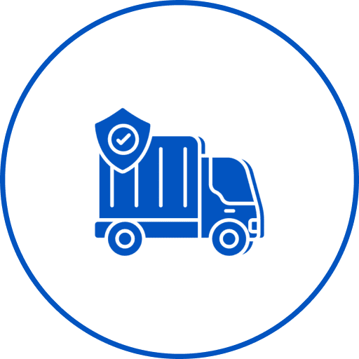 Secure shipping truck symbol