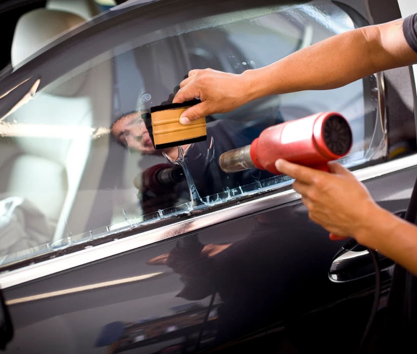 Car window tinting process